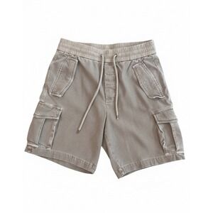 James Perse Shorts Men Flat Tan Sz 0(32x9)D-String Pockets Buttons Cotton Cargo